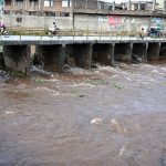A view of Korang Nullah near pandorian area following heavy rainfall in the twin cities after the opening of Rawal Dam spillways, causing a significant rise in the water level