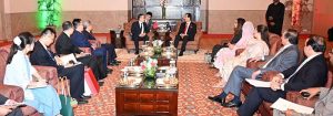 Chairman Senate Syed Yousuf Raza Gilani meets a Chinese delegation led by Mr. Liu Daxiu in federal capital.