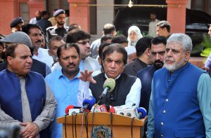 Federal Minister for Railways Muhammad Hanif Abbasi receives a briefing on real-time train tracking and operational monitoring systems inside the newly inaugurated Control Room - Multan Division under the RAIN project at Multan Railway Station