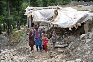 Houses and infrastructure in the ‘Dalan’ area of Naltar Valley have collapsed or sustained severe damage due to recent flash floods, while affected residents await government assistance.