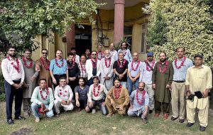 Newly elected office-bearers of the Rawalpindi-Islamabad Photojournalists Association (RIPJA), led by President Sajjad Haider, pose for a group photograph after being elected unopposed in the annual elections 2026-27 at Press Club