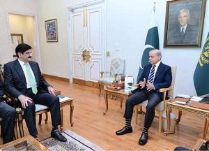 Chief Minister Sindh Syed Murad Ali Shah calls on Prime Minister Muhammad Shehbaz Sharif.