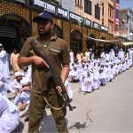 Security personnel high alert during the rally of Eid Milad-un-Nabi to commemorate the birth anniversary of the Holy Prophet Muhammad (PBUH)