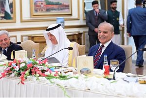 Prime Minister Muhammad Shehbaz Sharif hosts a reception for the Kingdom of Saudi Arabia's Minister of Environment, Water and Agriculture H.E. Engineer Abdulrahman bin Abdulmohsen al-Fadley