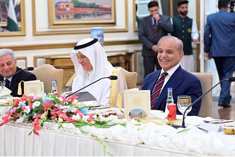 Prime Minister Muhammad Shehbaz Sharif hosts a reception for the Kingdom of Saudi Arabia's Minister of Environment, Water and Agriculture H.E. Engineer Abdulrahman bin Abdulmohsen al-Fadley