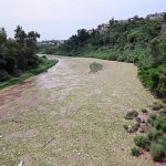 A view of Korang Nullah following heavy rainfall in the twin cities after the opening of Rawal Dam spillways, causing a significant rise in the water level