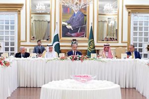 Prime Minister Muhammad Shehbaz Sharif hosts a reception for the Kingdom of Saudi Arabia's Minister of Environment, Water and Agriculture H.E. Engineer Abdulrahman bin Abdulmohsen al-Fadley