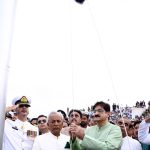 Governor Sindh, Syed Muhammad Nehal Hashmi, Sindh Chief Minister Syed Murad Ali Shah accompanied by his cabinet members hoist the National Flag at the Mazar-e-Quaid during Independence Day of Pakistan celebrations
