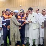 On the directives of Prime Minister Muhammad Shehbaz Sharif, National Disaster Management Authority (NDMA) distributed ex-gratia assistance cheques among bereaved families of coal-mine workers who lost their lives in the tragic coal-mine incident in Balochistan