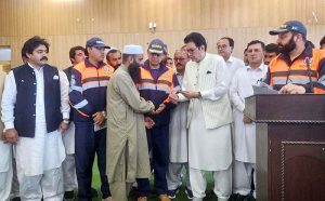 On the directives of Prime Minister Muhammad Shehbaz Sharif, National Disaster Management Authority (NDMA) distributed ex-gratia assistance cheques among bereaved families of coal-mine workers who lost their lives in the tragic coal-mine incident in Balochistan