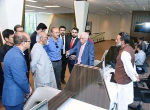 Federal Minister for the Board of Investment Qaiser Ahmed Sheikh visit the Business Facilitation Centre (BFC), where he review the Centre's one-year performance.