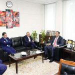 Mr. Basir Shamsie, President and CEO of JS Bank, alongside Mr. Noman Azhar, Chief Officer of ZINDIGI - JS Bank, and Mr. Atif Ishaque, Chief Business Officer of ZINDIGI - JS Bank, called on the Minister of State for Finance Bilal Azhar Kayani at the Finance Division