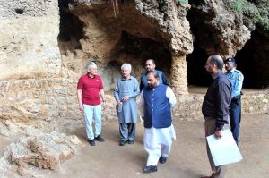 Federal Minister for National Heritage and Culture Aurangzeb Khan Khichi visited the historic Shah Allah Ditta Caves in the federal capital to review the ongoing conservation and development work.