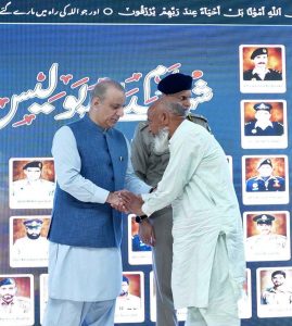 Federal Minister for Communications Abdul Aleem Khan addressing a ceremony organized at the National Highway and Motorway Police Headquarters on the occasion of Police Martyrs' Day.