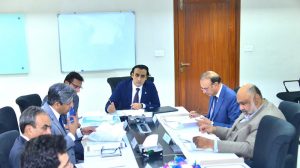 Minister of State and Chairman Pakistan Virtual Assets Regulatory Authority, Bilal Bin Saqib in a meeting with Governor State Bank, Secretary Finance, Secretary Law and Justice, Chairman SECP, Chairman PDA and other Board members.