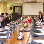 Federal Minister for Finance and Revenue, Senator Muhammad Aurangzeb, meeting with Belarusian Minister of Energy H.E. Denis Moroz and his delegation at the Finance Division