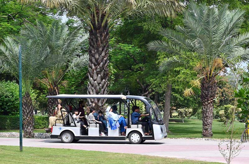 Families enjoy a holiday outing at Race Course Park during pleasant weather in the city