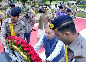 Federal Minister for Communications Abdul Aleem Khan addressing a ceremony organized at the National Highway and Motorway Police Headquarters on the occasion of Police Martyrs' Day.