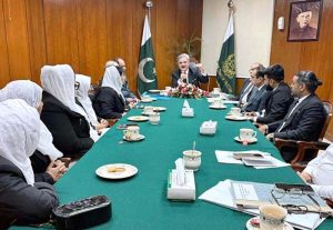 Chief Justice of Pakistan in a meeting with women representatives from Sindh High Court Bar at the Supreme Court Branch Registry.