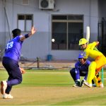 Players in action during the National Champions Cup 2026–27 match between Pakistan Greens and Pakistan Blues at Multan Cricket Stadium