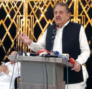 MNA Chaudhry Tariq Bashir Cheema addresses a press conference