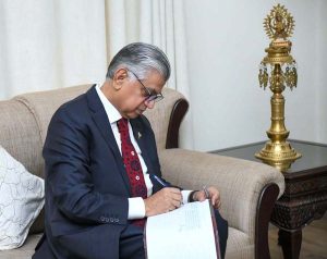 President's representatives former Chairman of the Senate, Syed Nayyar Bokhari and Murtaza Solangi in a meeting with Ambassador of Nepal to Pakistan Rita Dhital at the Embassy of Nepal.