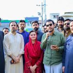 Federal Parliamentary Secretary for Information and Broadcasting Barrister Danyal Chaudhry addresses the media alongside Senior Provincial Minister Maryam Aurangzeb