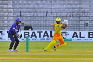 Players in action during the National Champions Cup 2026–27 match between Pakistan Greens and Pakistan Blues at Multan Cricket Stadium