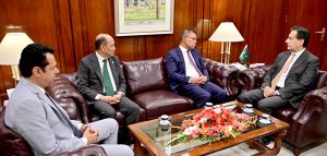 Speaker National Assembly Sardar Ayaz Sadiq in a meeting with Malaysian Parliamentary Delegation led by Minister for Interior Mr. Saifuddin Nasution bin Ismail at Parliament House.