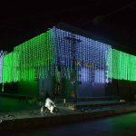 A building illuminated regarding celebration of Independence Day in Quetta