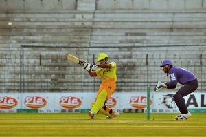 Players in action during the National Champions Cup 2026–27 match between Pakistan Greens and Pakistan Blues at Multan Cricket Stadium