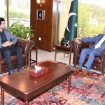 Chairman Senate, Syed Yousaf Raza Gilani in a meeting with internationally acclaimed Pakistani professional wrestler Ather Zahid, at Parliament House