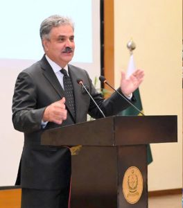Hon'ble Chief Justice of Pakistan, Mr. Justice Yahya Afridi addressing the delegation of probationary officers of 54th Common Training Program Civil Services Academy (CSA) at the Supreme Court of Pakistan.