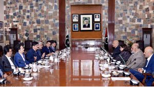 Sindh Chief Minister Syed Murad Ali Shah meets Federal Minister for IT and Telecommunications Shaza Fatima Khawaja at the Chief Minister House to discuss matters related to information technology, digital connectivity and telecommunications