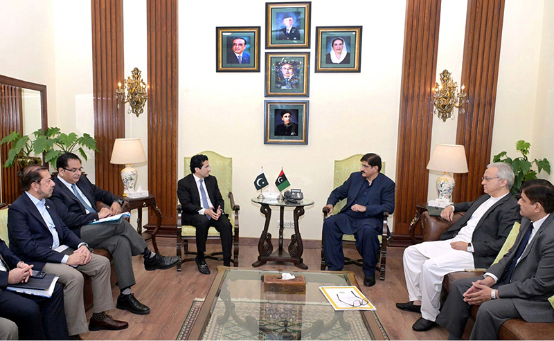 Sindh Chief Minister Syed Murad Ali Shah meets Federal Minister for Energy (Petroleum Division) Ali Pervaiz Malik at the Chief Minister House to discuss matters related to the energy and petroleum sector