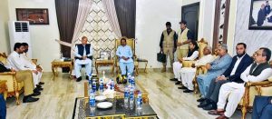 Prime Minister Muhammad Shehbaz Sharif visits the residence of Deputy Speaker Punjab Assembly Malik Zaheer Iqbal Channar to offer condolences for the demise of his father, MNA and Former Provincial Minister Malik Muhammad Iqbal Channar.