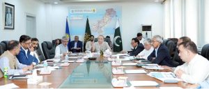 Federal Minister for Communications Abdul Aleem Khan presiding over a meeting regarding Axle Load Control Regime at the Ministry of Communications
