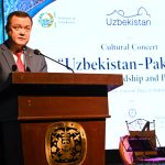 Ambassador of Uzbekistan to Pakistan is Alisher Tukhtaev, addressing a special cultural concert, “Uzbekistan-Pakistan: Melodies of Friendship and Brotherhood,” hosted by the Embassy of the Republic of Uzbekistan in Pakistan to mark the 35th Anniversary of the Independence of Uzbekistan at PNCA