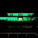 Aiwan-e-Sadr President House) is illuminated on the eve of celebrations marking the Makkah Joint Defence Agreement, signed by Pakistan, Saudi Arabia, and Türkiye on August 7, 2026, at Al-Safa Palace in Makkah