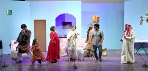 Artists from the Arts Council of Pakistan perform in the play “A Dice” on the fifth day of the ongoing Wasdhari Sindhi Theatre Festival