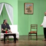 Artists from the Arts Council of Pakistan perform in the play “A Dice” on the fifth day of the ongoing Wasdhari Sindhi Theatre Festival