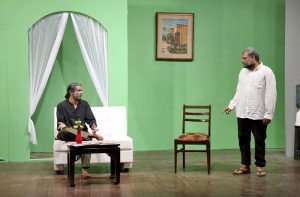 Artists from the Arts Council of Pakistan perform in the play “A Dice” on the fifth day of the ongoing Wasdhari Sindhi Theatre Festival