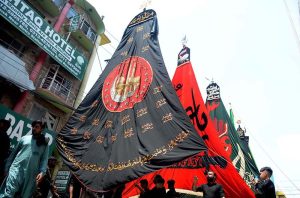 Security personnel remain on high alert as authorities deploy strict security measures to ensure the safety of mourners during the Chehlum procession commemorating the martyrdom of Hazrat Imam Hussain (RA) at Raja Bazar in the twin cities.
