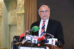 Federal Minister for Planning, Development and Special Initiatives, Ahsan Iqbal addressing to at GPCCI Business Network Reception