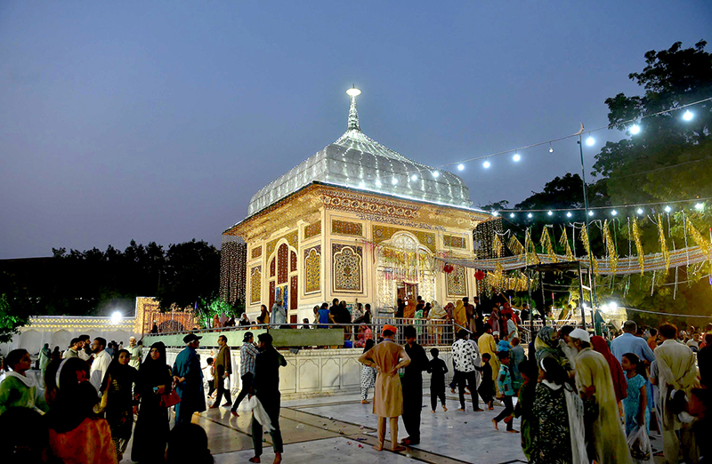 A large number of people attend the 403rd Urs celebration at the shrine of Sufi saint Hazrat Mian Mir Darbar.