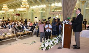 Federal Minister for Planning, Development and Special Initiatives, Ahsan Iqbal addressing to at GPCCI Business Network Reception