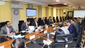 Federal Minister for Finance and Revenue, Senator Muhammad Aurangzeb, chairing the second meeting of the Access to Finance Steering Committee at the Finance Division