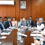 Chairman Prime Minister’s Youth Programme Rana Mashhood Ahmad Khan at the first meeting of the National Coordination Committee on National Youth Employment Policy (NYEP)
