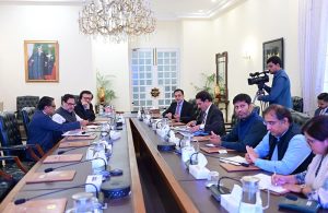 Federal Minister for Economic Affairs Ahad Cheema chairs a meeting on the roadmap of Ministry of Industries and Production.