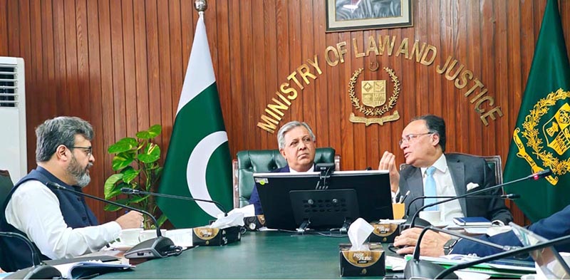 Federal Minister for Law, Justice and Human Rights Senator Azam Nazeer Tarar, alongside Federal Minister for Finance and Revenue, Senator Muhammad Aurangzeb, chairs a high-level meeting on the Real Estate Regulatory Authority (RERA)